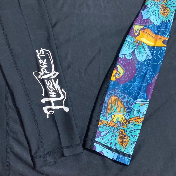 NWOT HUGE SPORTS Men's Rash Guard Long Sleeve T-Shirt w Splice UPF 50+ Size XL - Picture 4 of 5